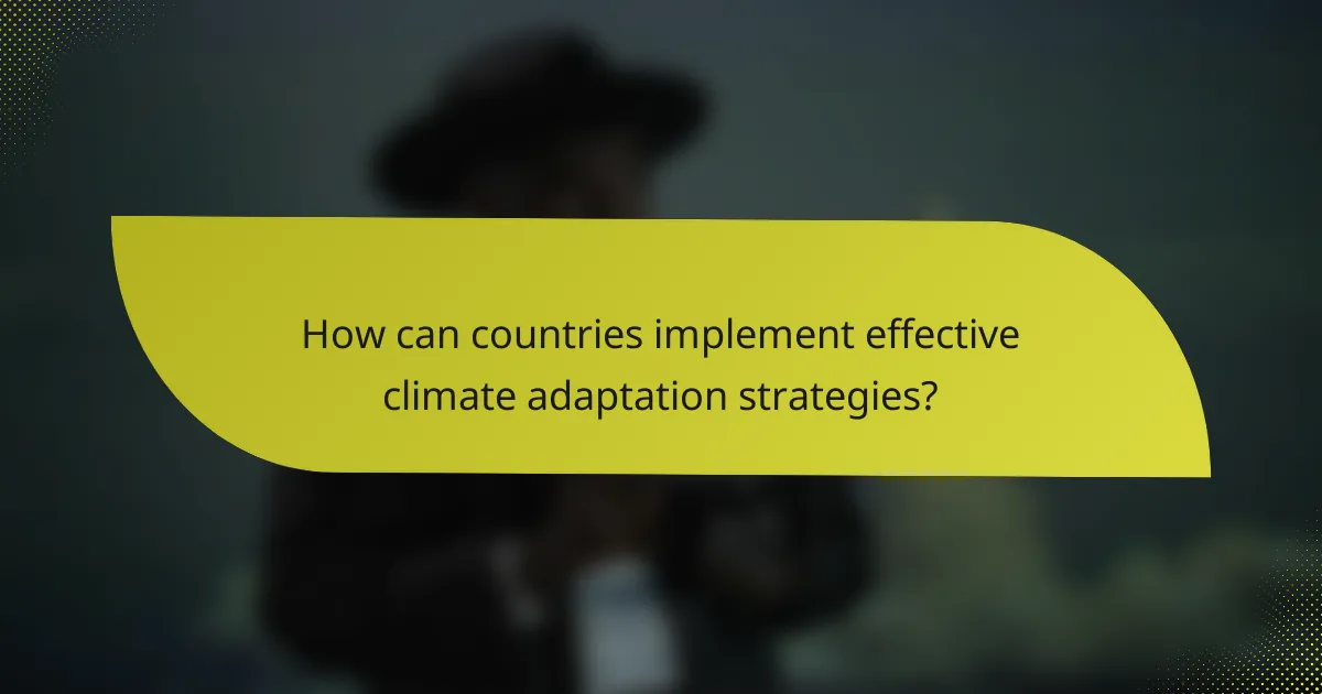 How can countries implement effective climate adaptation strategies?