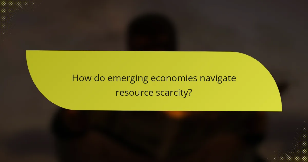 How do emerging economies navigate resource scarcity?