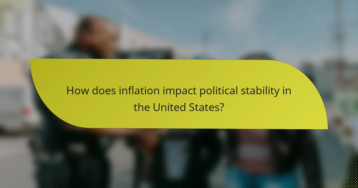 How does inflation impact political stability in the United States?