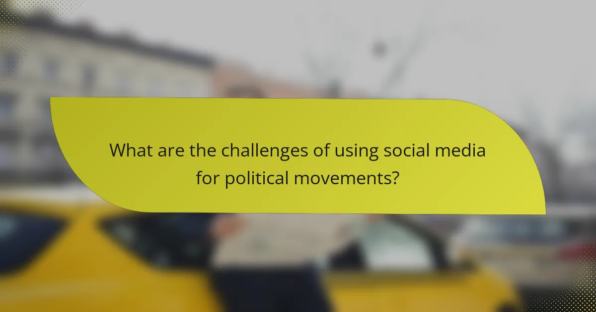 What are the challenges of using social media for political movements?