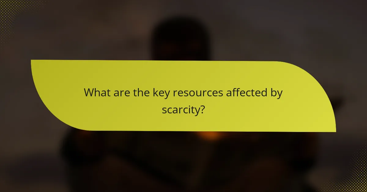 What are the key resources affected by scarcity?