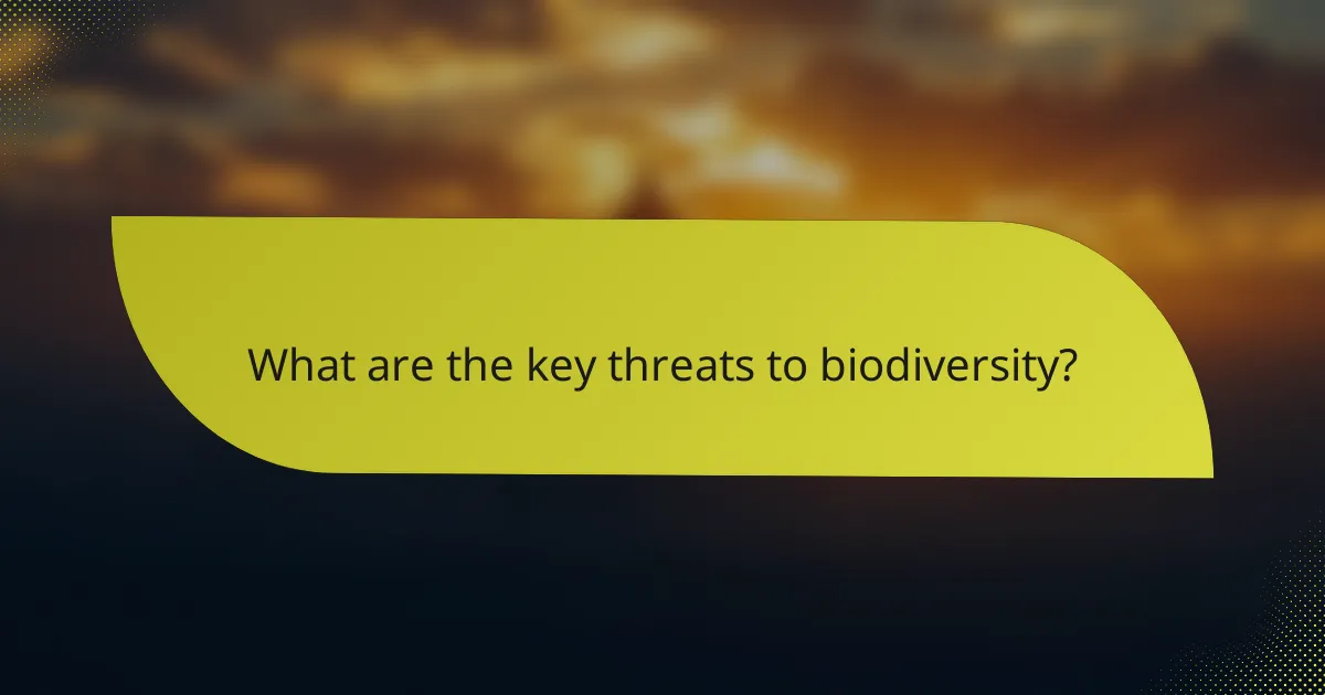 What are the key threats to biodiversity?