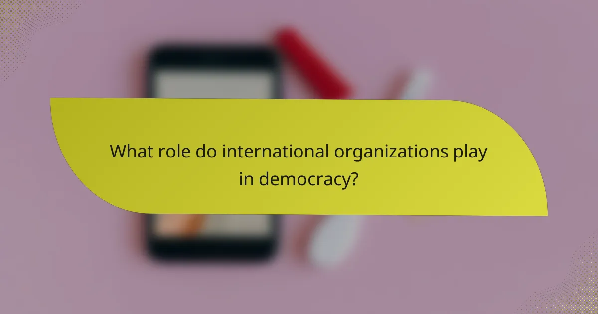 What role do international organizations play in democracy?