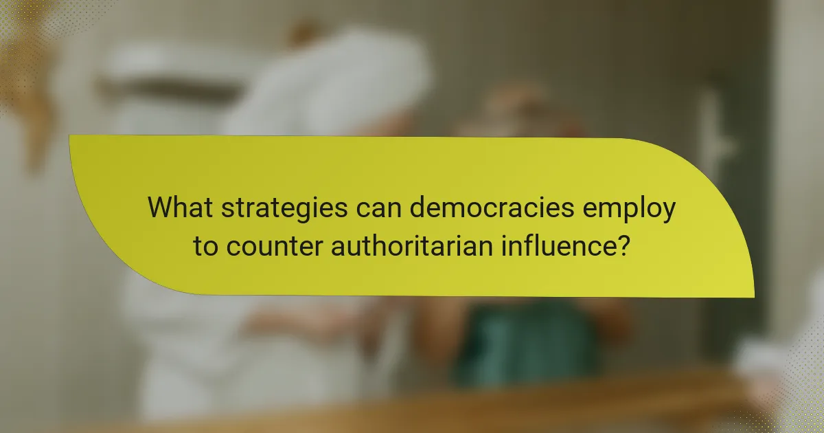 What strategies can democracies employ to counter authoritarian influence?